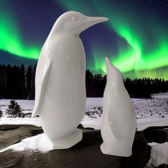 2 Otagiri Porcelain Penguin Figures Japan OMC White Vintage Holiday Winter Decor - Picture 14 of 16